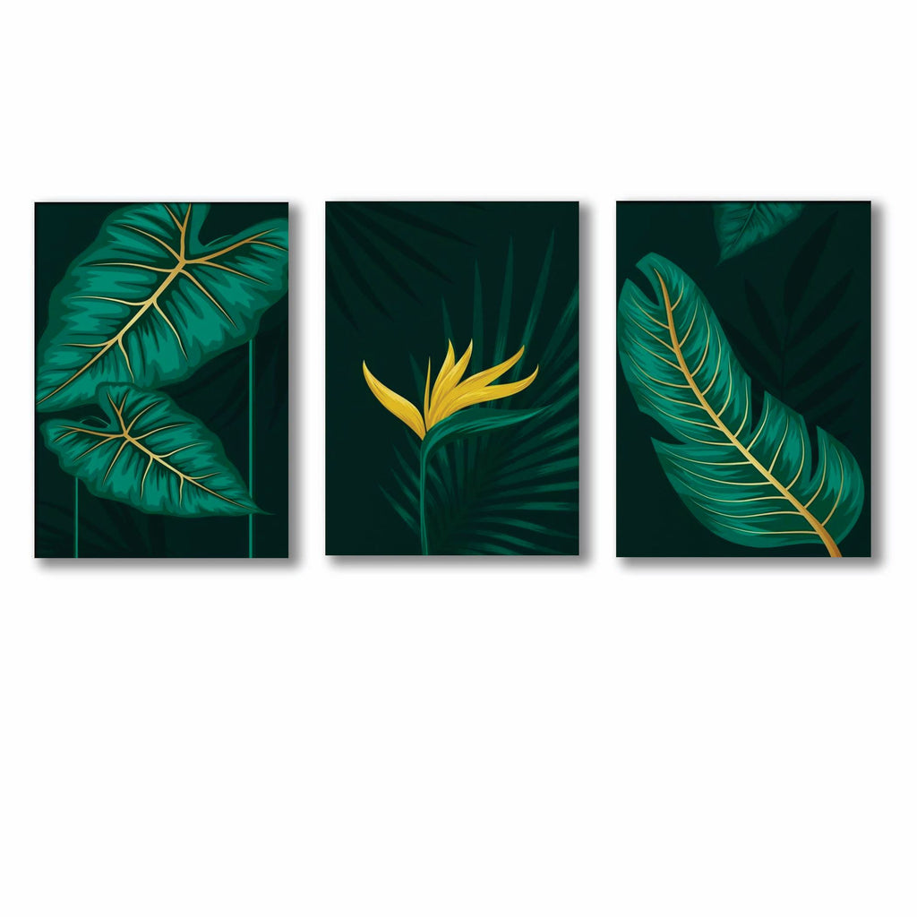 Set of 3 Premium Wall Art Photo Tiles – Modern Home Decor Sets  8x11 | With Frame