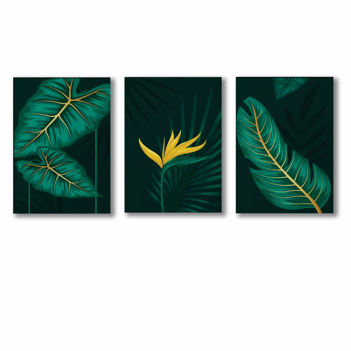 Set of 3 Premium Wall Art Photo Tiles – Modern Home Decor Sets  8x11 | With Frame