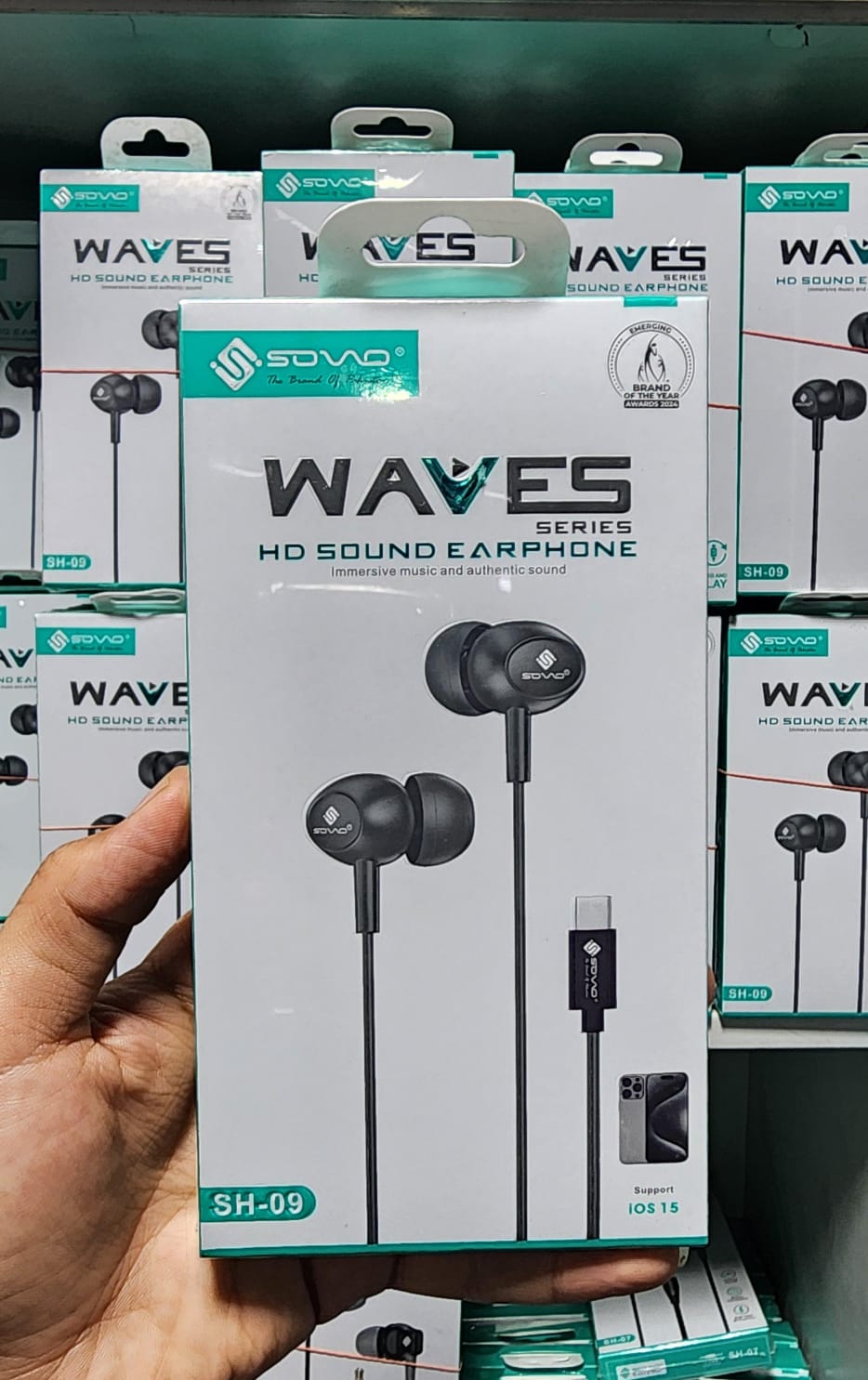 SOVO Waves Series SH-09 HD Sound Type-C Earphones with Heavy Bass and Gaming Support