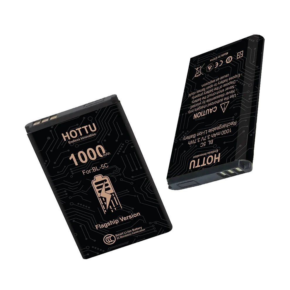 Hottu Nokia Bl 5c Battery 1000mah Replacement Mobile Phone Power Cell - 1 Pc