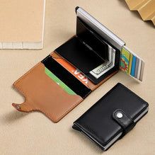 PU Leather Wallet & Pop up card holder - Brown/Black