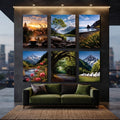 Set of 6 Premium Wall Art Photo Tiles – Modern Home Decor Sets 8x11