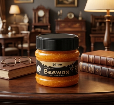 HHH 100% Natural Beewax - Premium Wood Seasoning & Furniture Polish for Restoration and Protection l 85g