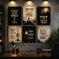 Set Of 6 Motivational Premium Wall Art Photo Tiles - Home Decor Accessory - Size: 8x11
