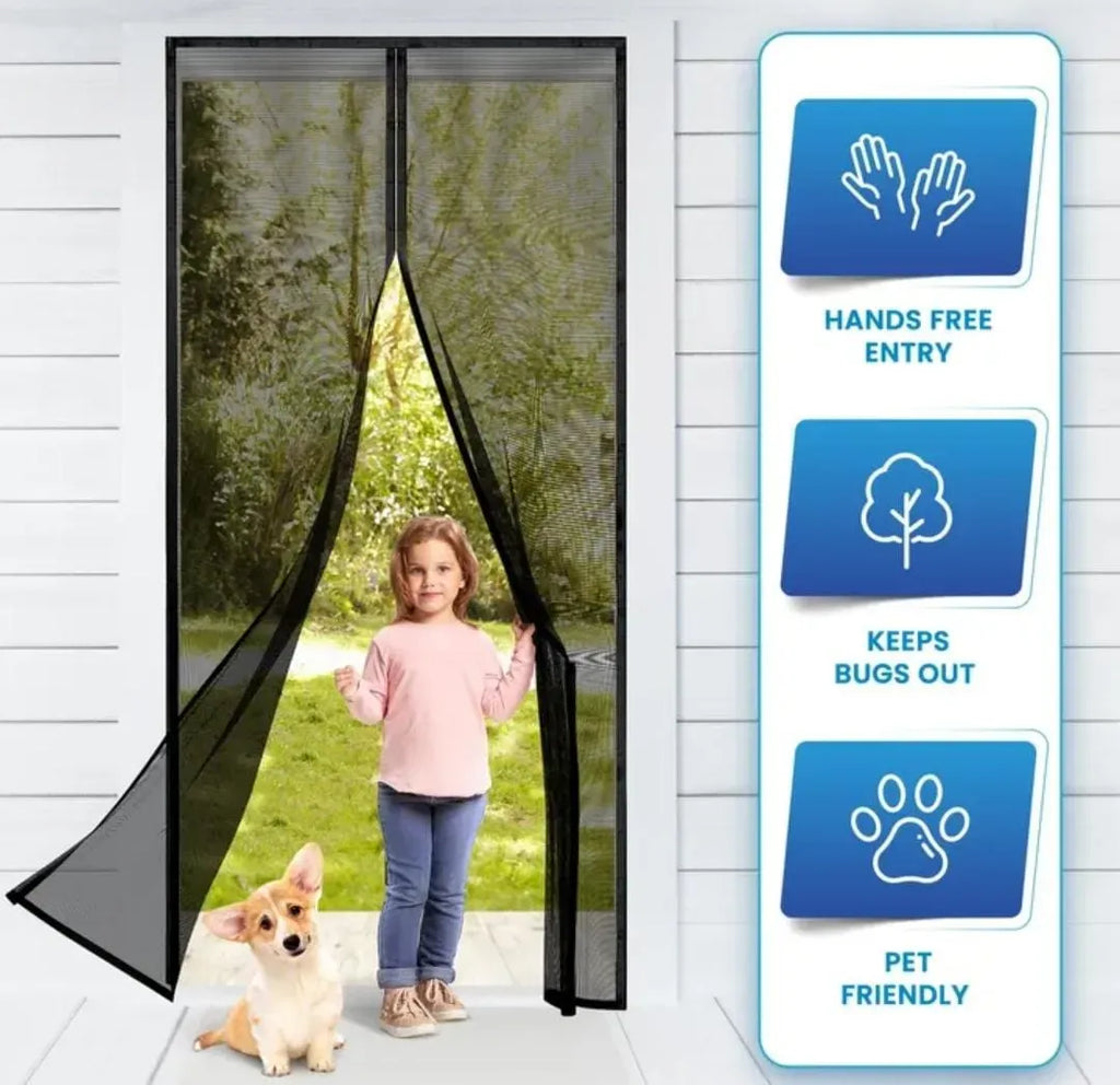 Magnetic Mosquito Mesh Door Curtain – Easy Install Fly & Insect Protection Screen
