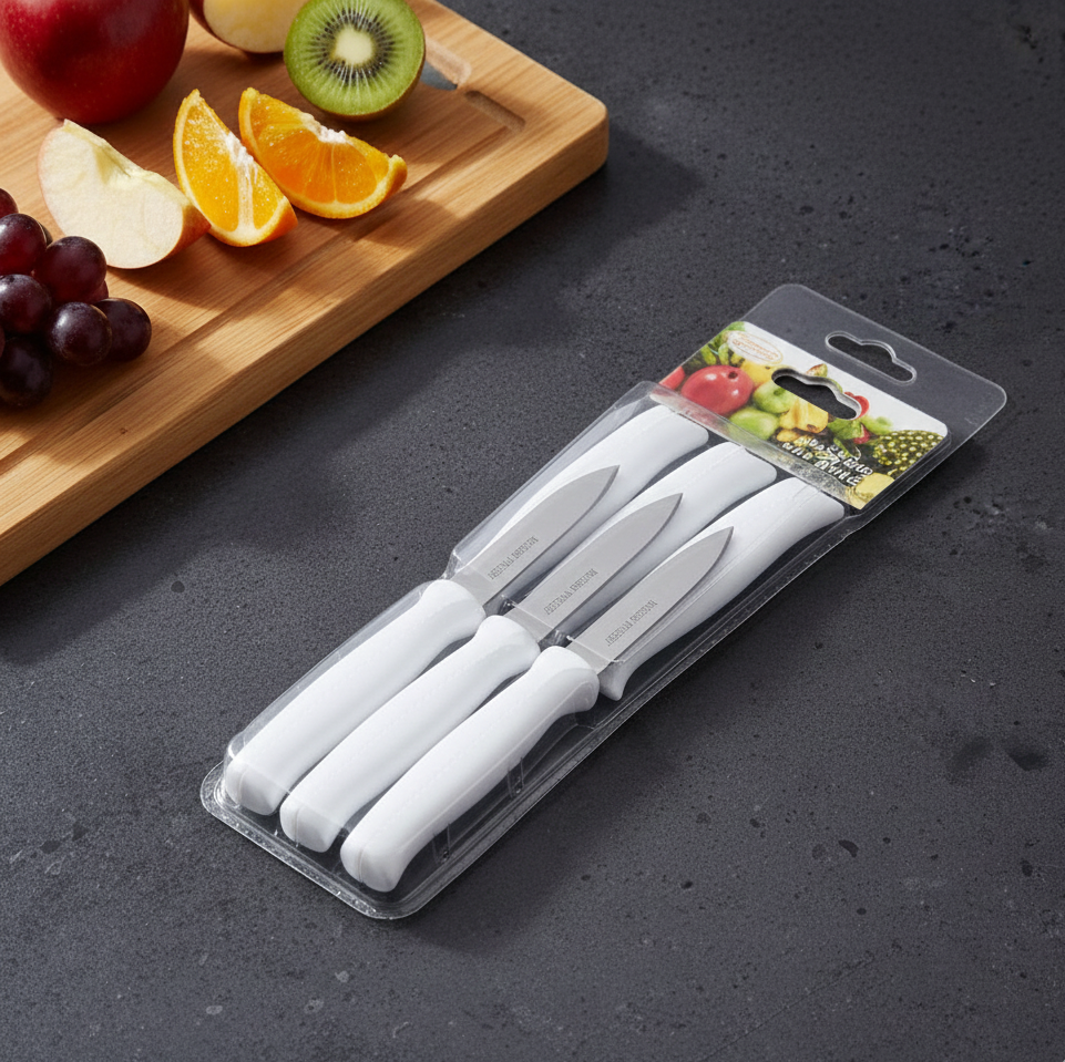 6 Piece Knife Set | Professional Stainless Steel Kitchen Knives | Sharp Durable Blades for Meat, Vegetables, Fruits & Daily Cooking | Comfortable Grip – Chef Knife, Bread Knife, Utility Knife & More