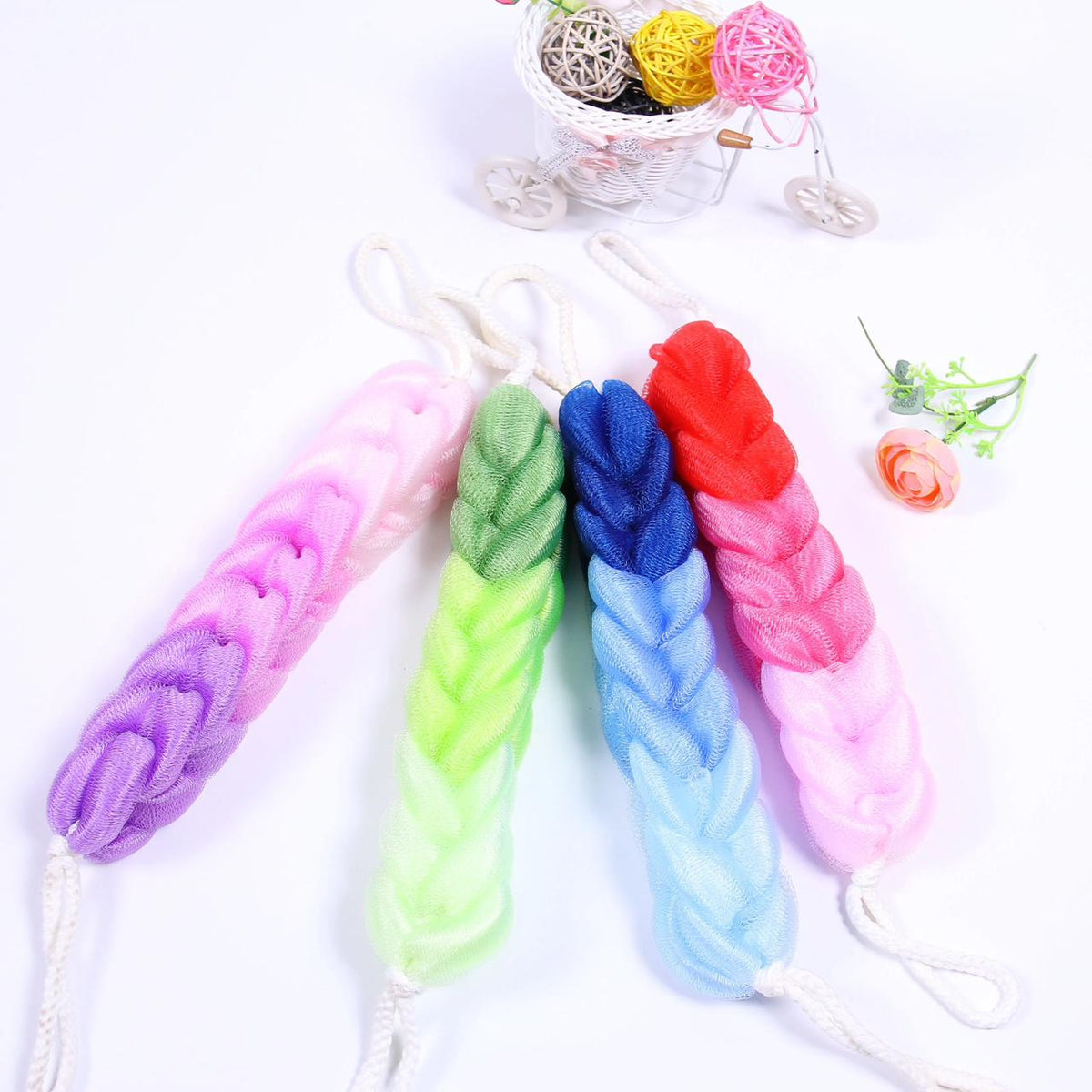 Rub Back Belt Bathroom Tools New Cleaning The Back Twist Bath Sponge Bath Towel Rub Brush Pull Back Strip 2 Pcs Set
