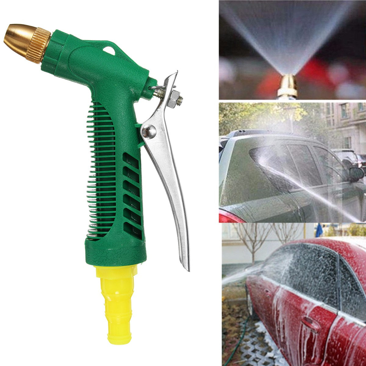 Brass Water Pressure Spray Gun Nozzle – Heavy Duty Alloy Body with Ergonomic Grip