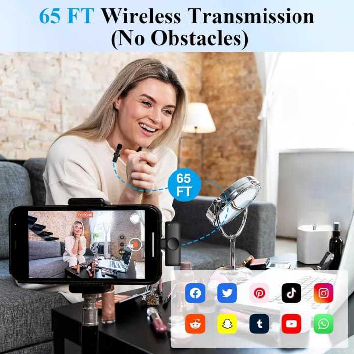 *BOYA BY-F10 2.4GHz Wireless Lavalier Microphone for Android USB-C Devices – Noise Cancelling, Plug & Play, 50m Range, 9h Battery* (With IPhone Connector)