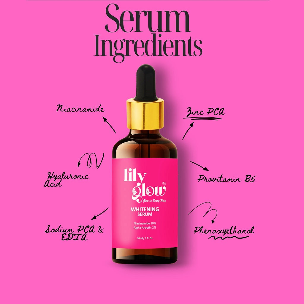 Lily Glow Whitening Serum for Face, Hands & Feet – Glutathione, Brightening Formula | For Men, Women, Oily & Dry Skin 30ml