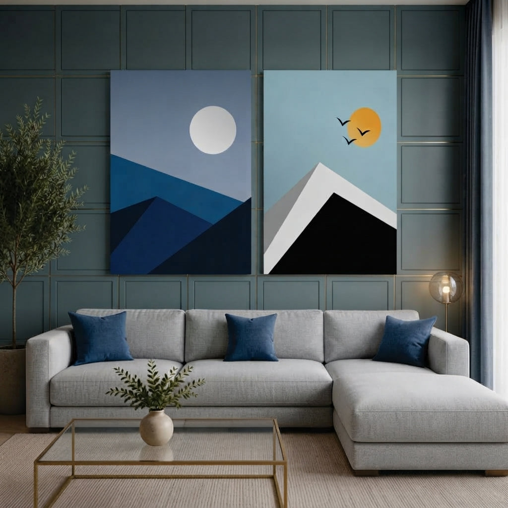 Set of 2 Premium Wall Art Photo Tiles – Designed For Interior Styling And Daily Living Space Routine - Size: 8x11