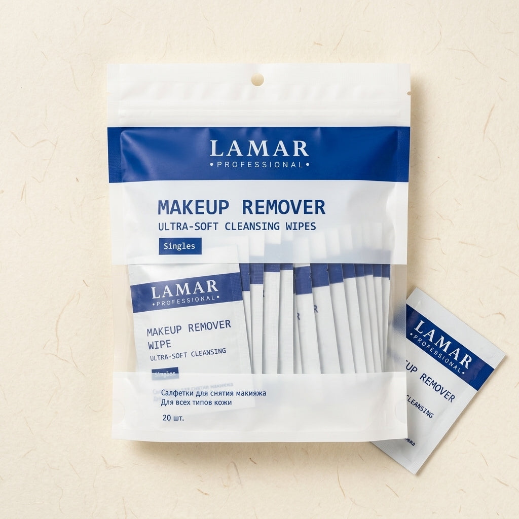 Lamar Makeup Remover Wipes - Beauty Accessory Designed For Personal Care And Daily Grooming Routine - Pack of 20