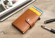 PU Leather Wallet & Pop up card holder - Brown/Black