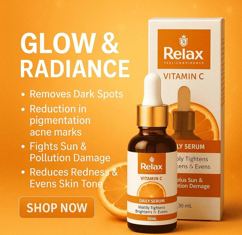 Relax Vitamin C Daily Face Serum – Brightening, Anti-Aging & Hydrating Formula For Healthy Radiant Skin (30ml)