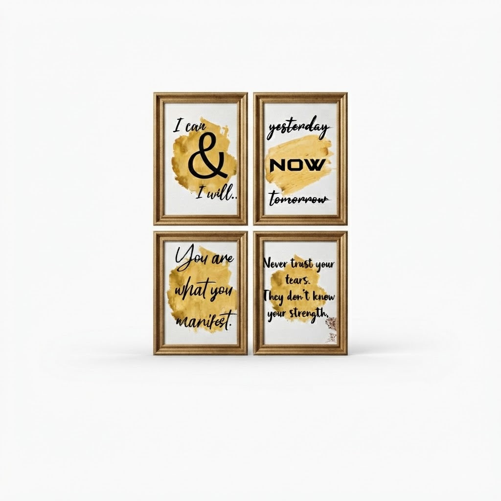 Set of 4 Premium Wall Art Photo Tiles – Modern Home Decor Sets 8x11