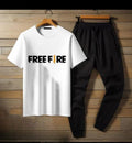 Premium Micro Men’s Tracksuit FreeFire Print – Comfortable Sportswear | Gym & Workout Suit - Black Medium
