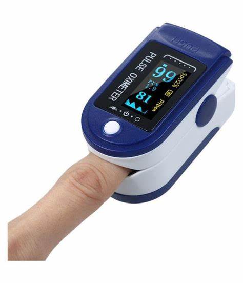 Pulse Oximeter Fingertip Monit Blood Oxygen Saturation Spo2 And Pulse Rate Monitors Portable Single Color Led Display Battery Included