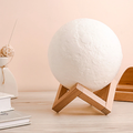 Led Moon Lamp 3D Printed Lunar Lamp Battery Powered Colorful Night Light For Kids 8 Color 15Cm