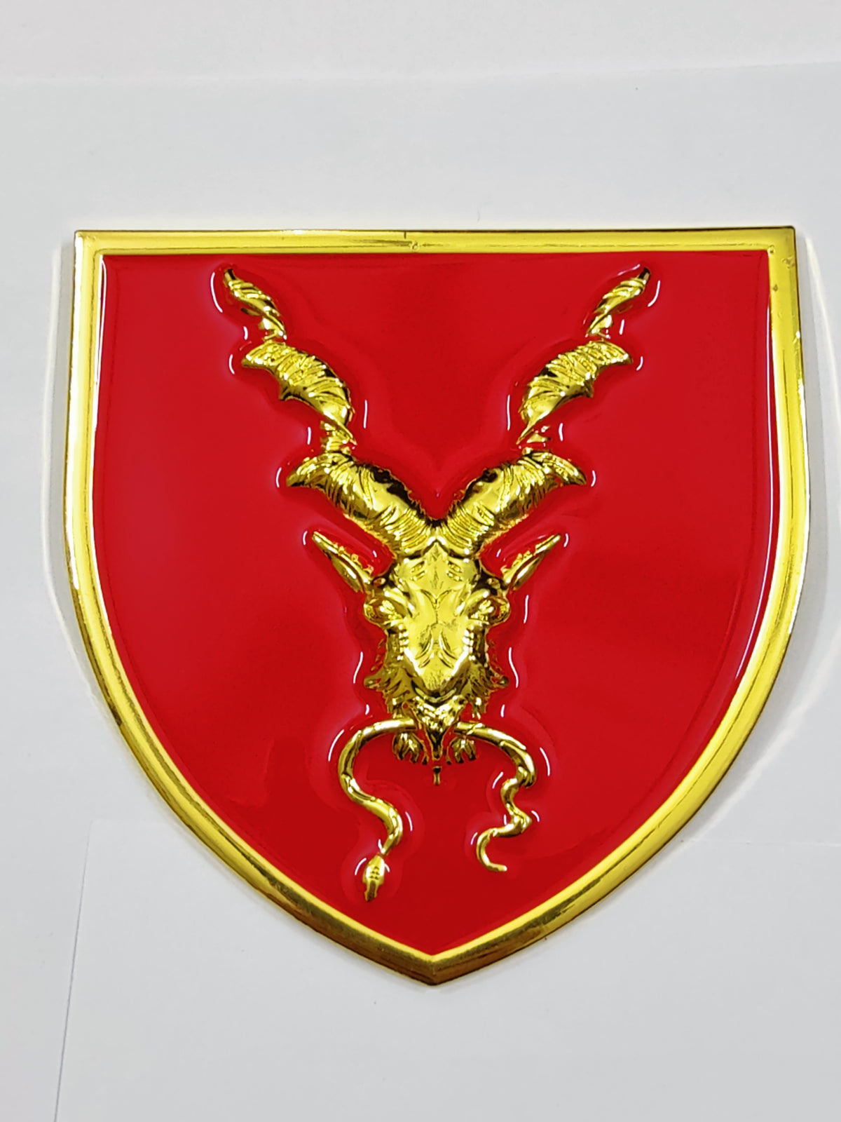 Big Size Markhor Metal Logo Monogram for Car Grill Red Markhor