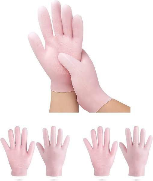 1 Pair Moisturizing Glove Set Silicone Gel Spa Gloves For Dry Cracked Skin