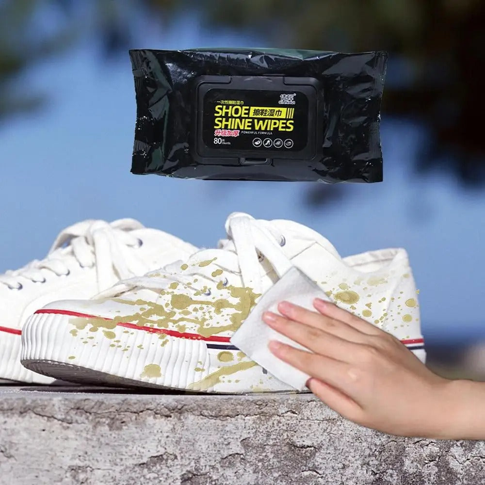 Premium Quick-Shine Shoe Cleaning Wipes (80-Count Pack)