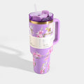 1200ml Stainless Steel Stanley Tumbler Glossy Marble Shades | Premium Vacuum Insulated Travel Mug | Leakproof Cup For Hot And Cold Drinks (Random Color)