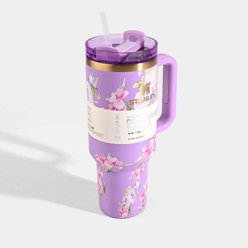 1200ml Stainless Steel Stanley Tumbler Glossy Marble Shades | Premium Vacuum Insulated Travel Mug | Leakproof Cup For Hot And Cold Drinks (Random Color)