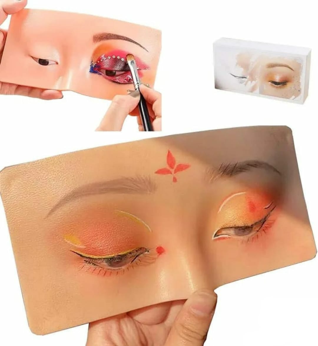 Makeup Practice Dummy Face – Reusable Silicone Eye Makeup Training Model for Beginners