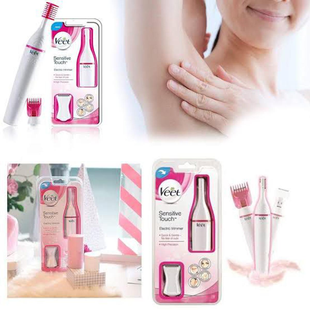 Veet Sensitive Precision Electric Beauty Styler & Trimmer – Waterproof Grooming Kit for Face, Eyebrows, Underarms, and Bikini Line with Interchangeable Heads and Styling Combs