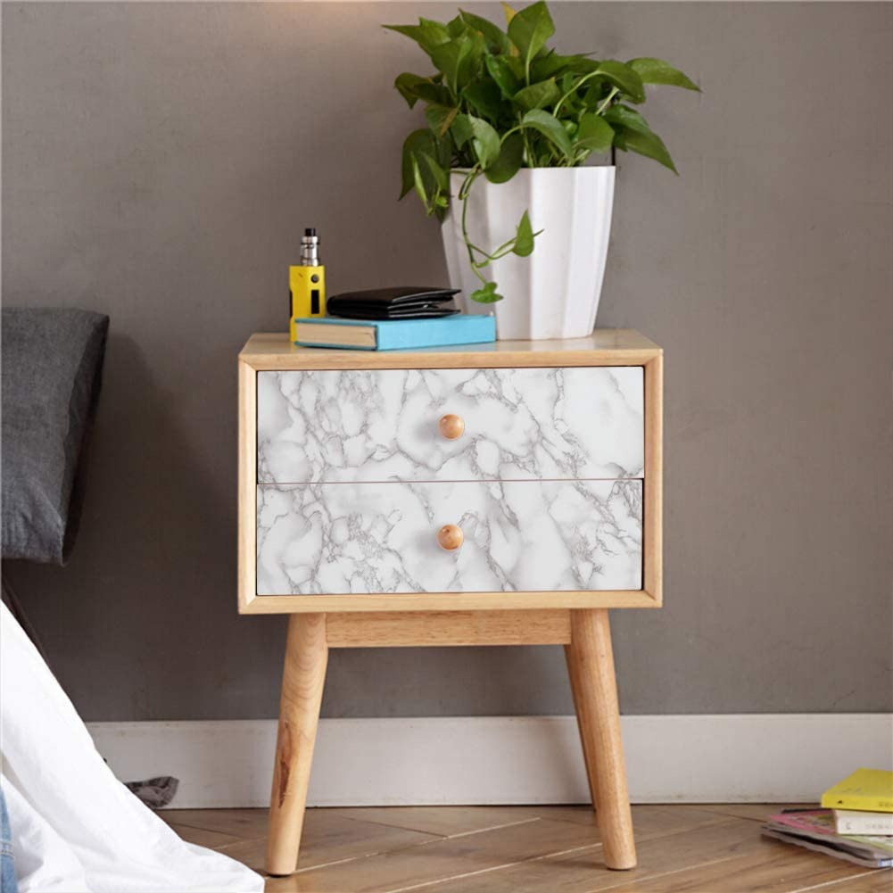 Self Adhesive White Marble Sheet For Kitchen – Waterproof, Heat And Oil Resistant Wallpap er For Countertops, Cabinets, And Furniture(60x200)