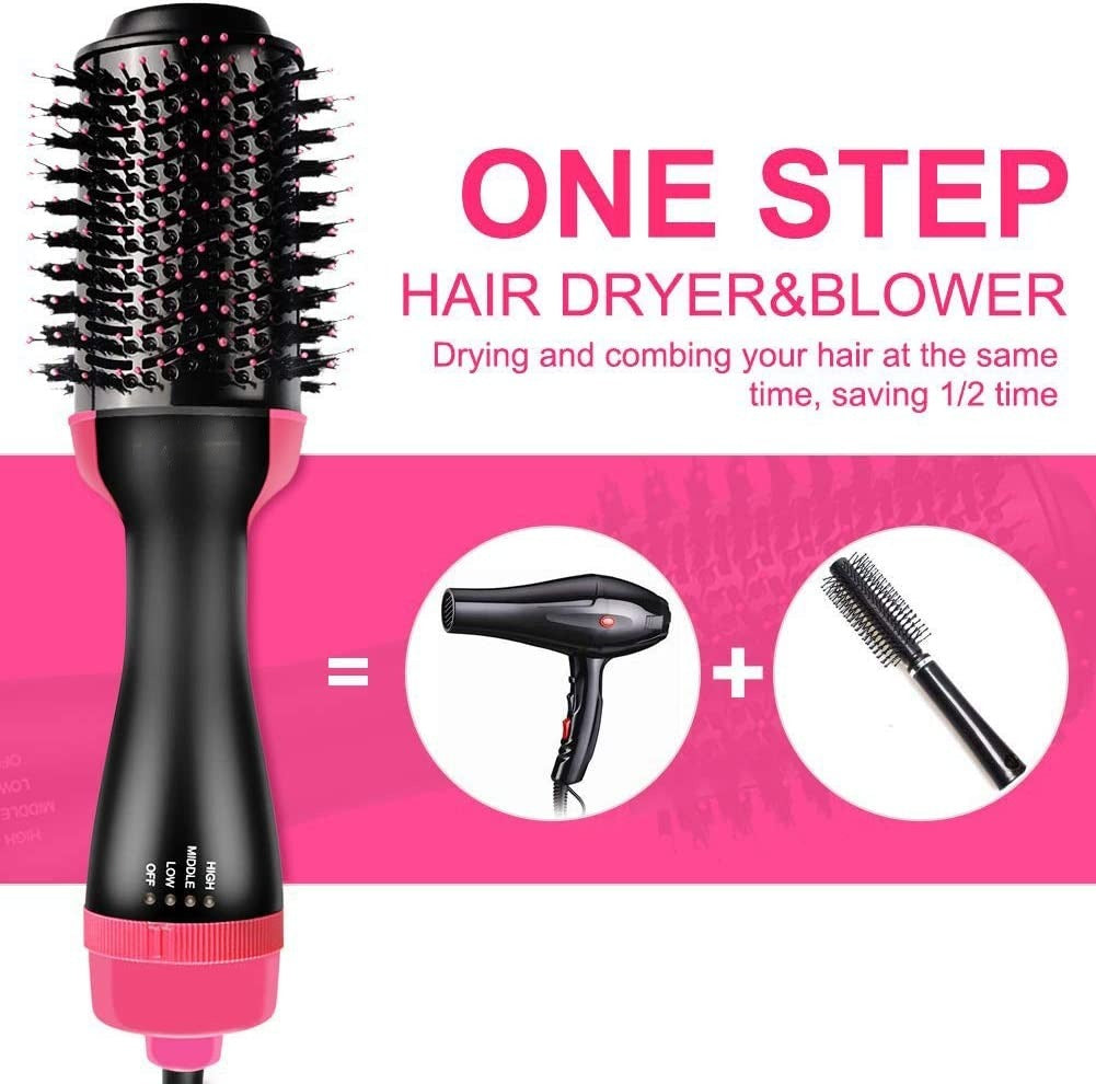 3‑in‑1 Hair Dryer with Comb, Hair Straightener & Curler for Easy Styling