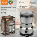 RAF 4 Blades Masala Coffee Grinder | 300W Multifunctional Electric Grinder | Stainless Steel Blades For Coffee, Spices, Nuts & Seeds