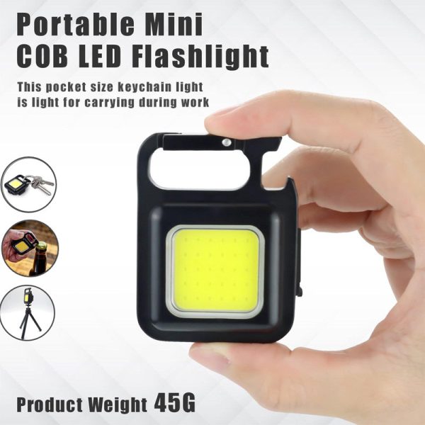 Multifunction 500 Lumens Mini Pocket Cob Led Portable Keychain Light 5