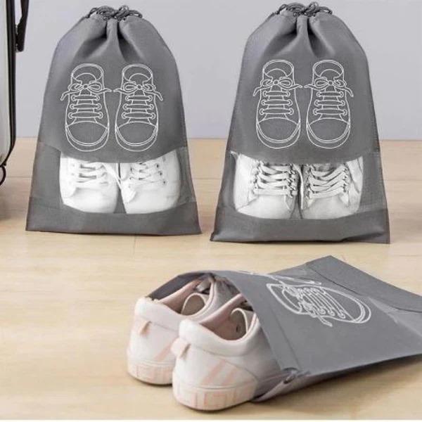 Shoe Bags For Travel Dust Proof Storage Organizer With Clear Window Non Woven Packing Pouch Size 12.5x16.5