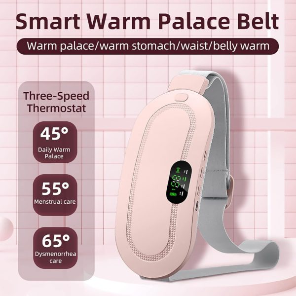 Heating Pad Women Period Pain Cramp Relief Belt | Portable Electric Menstrual Heating Pad With 3 Heat Levels & 4 Massage Modes For Belly And Waist Pain Relief