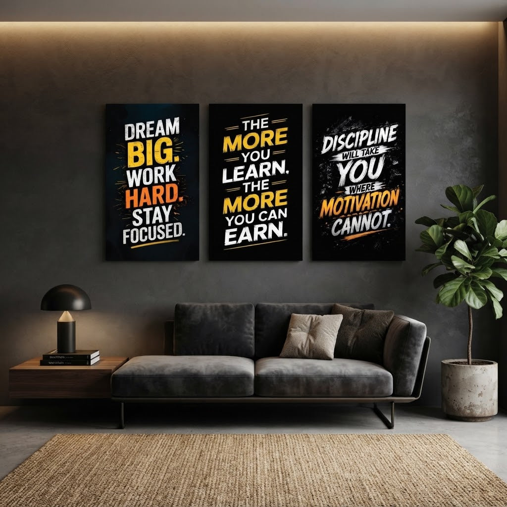 Set of 3 Premium Wall Art Photo Tiles – Home Decor Accessory Designed For Interior Styling And Daily Living Space Routine - Size: 8x11