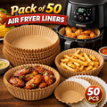 Pack Of 50 Air Fryer Liners | Disposable Air Fryer Plates | Butter Paper Liner For Air Fryer