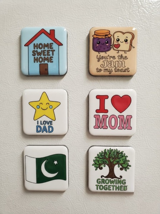 DIY Fridge Magnet Paint Kit – 3 Magnets & 6 Paint Sheets Set