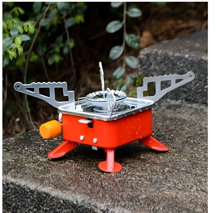 Mini Portable Square Stove For Backpacking Hiking Windproof Burner Camping Stove Foldable Stove For Outdoor Picnic Without Gas Bottle