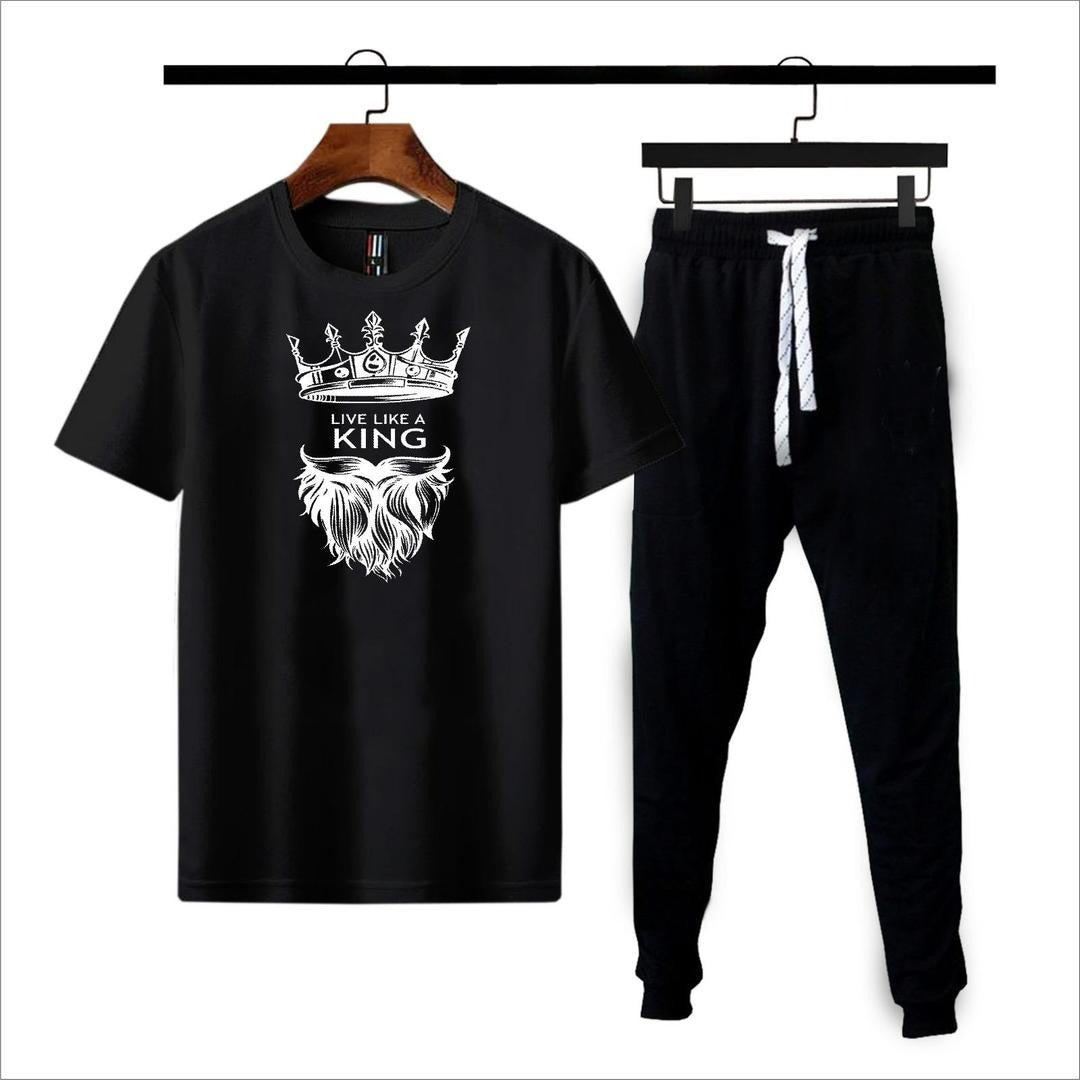 Premium Micro Men’s Tracksuit King Print – Comfortable Sportswear | Gym & Workout Suit