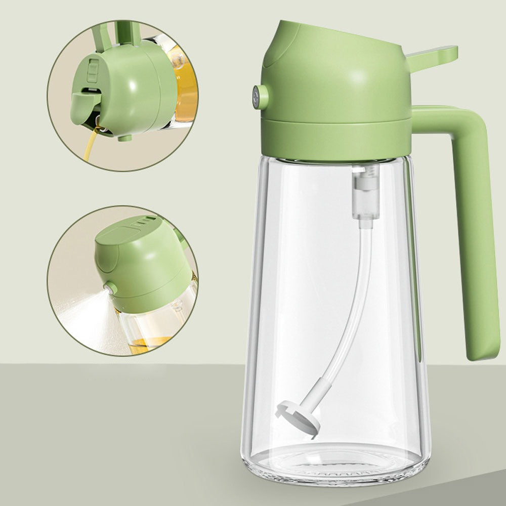 2 In 1 Oil Sprayer Bottle Kitchen Tool For Cooking Baking BBQ Easy Spray And Convenient Use - 400ML