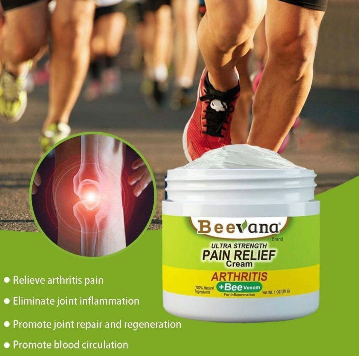 Beevana Ultra Strength Pain Relief Cream With Bee Venom For Arthritis And Inflammation 30g