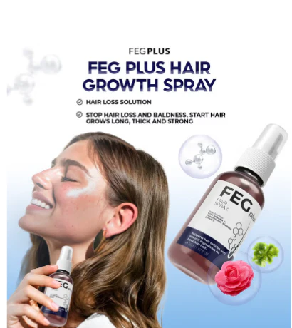FEG PLUS Hair & Beard Regrowth Spray – Anti Hair Loss Formula with Minoxidil, Redensyl & Natural Extracts (50ml)
