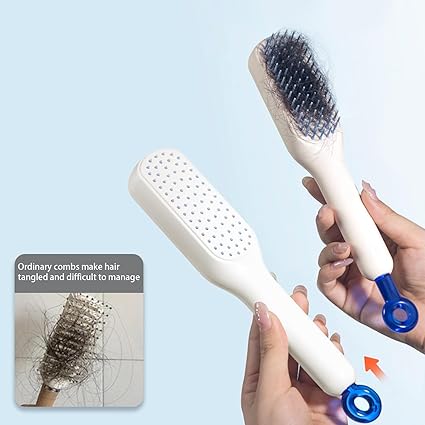 Magic Retractable Comb Self Cleaning Hair Brush Massage Anti Static Hair Smoothing Comb Suitable For All Hair Types Unisex Random Color