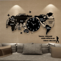 3D Digital World Map Wall Clock 24X24 Inches