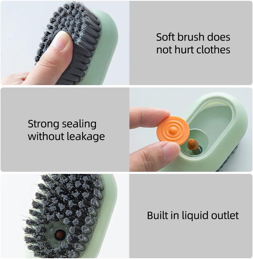 Multi Purpose Shoe Brush Soft Bristle Automatic Liquid Long Handle Cleaning Brush Clothes Board Brush Household Cleaning Toolsrandom Color