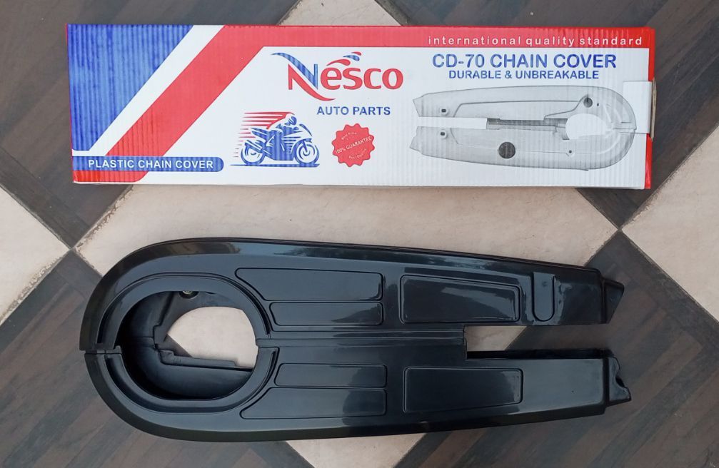 3Pc Set 2 Motorcycle Plastic Mudguards 1Pc Chain Cover Set Best Quality 70Cc Bike Rust Proof