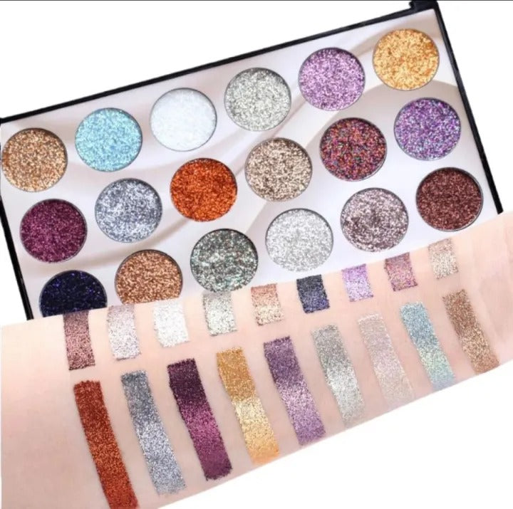 Mocallure Professional 18 Color Glitter Eyeshadow Palette Bold Shimmering Shades For Every Look