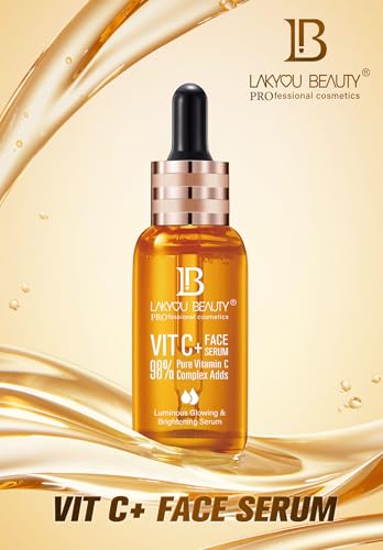 Lakyou Beauty Vitamin C Face Serum 98 Pure Vitamin C Complex For Luminous Glow Brightening Firming Repairing 50Ml