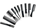 10 Pcs Multipurpose Salon Hair Styling Hairdressing Hairdresser Barber Combs Professional Comb Kit